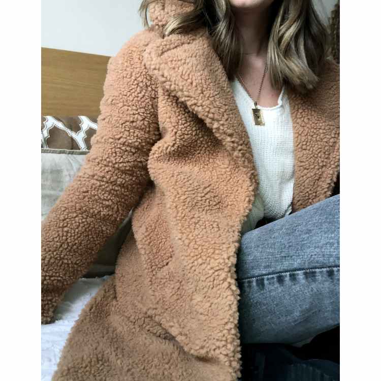 Abercrombie pink 2024 teddy coat