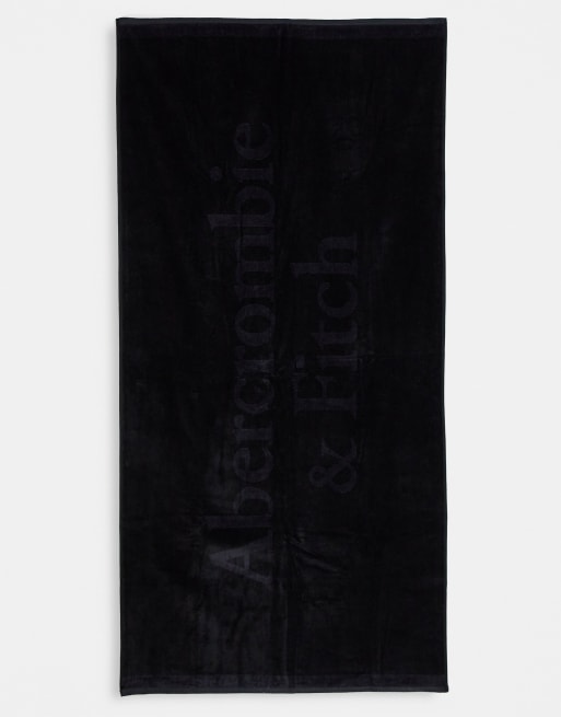 Abercrombie & Fitch - Telo mare con logo grande grigio/nero, 4 di 4