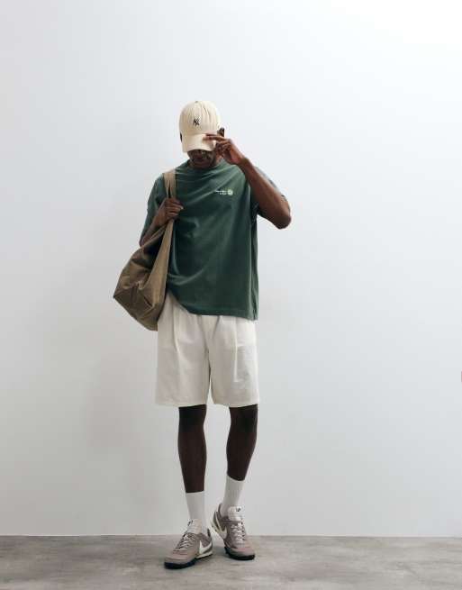 Abercrombie & Fitch tennis court back graphic T-shirt in green | ASOS