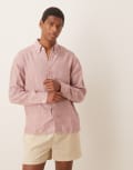[Abercrombie & Fitch] Abercrombie & Fitch textured linen shirt in pink L PINK
