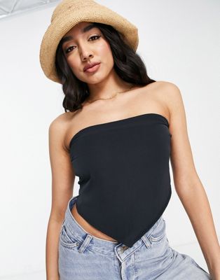 Abercrombie & Fitch tie back cut out cami top in black