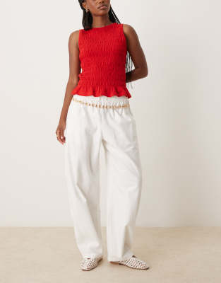 Abercrombie & Fitch Tie Waist Barrel Leg Pull-on Pants