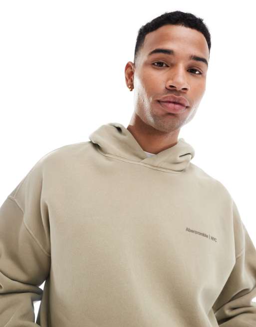 Abercrombie Fitch Timeless Felpa oversize con cappuccio verde chiaro con logo ASOS