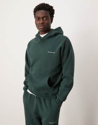 Abercrombie & Fitch Abercrombie & Fitch timeless logo hoodie in dark green CO-ORD