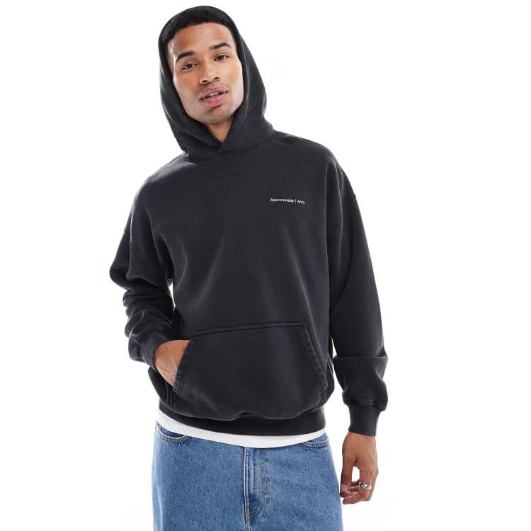 Abercrombie and fitch black hoodie hotsell