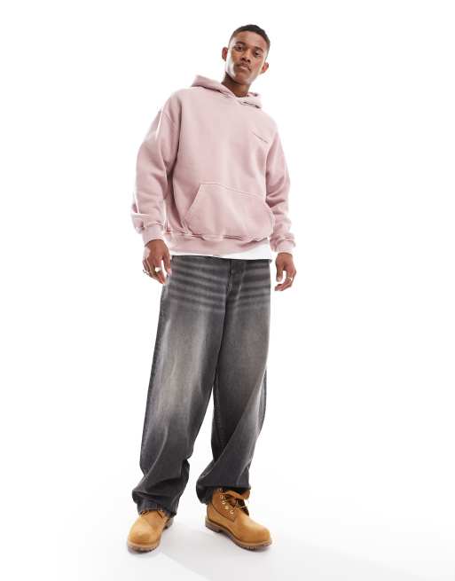 Abercrombie & Fitch – Timeless – Rosa huvtröja i oversize med logga, 2 av 4
