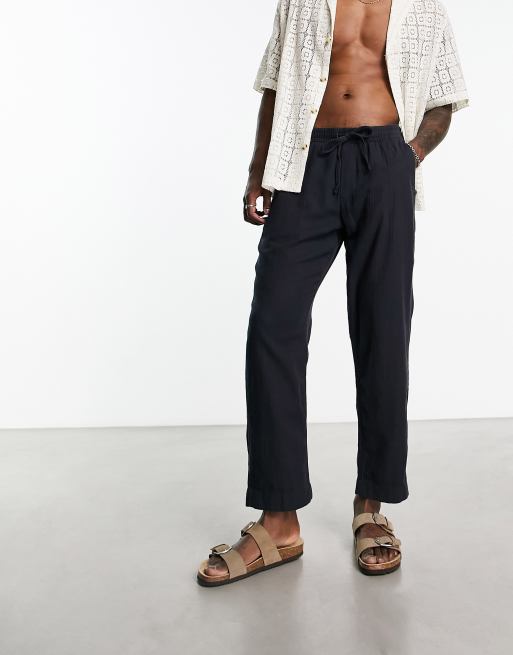 Abercrombie & Fitch - Toelopende broek in zwart met wassing
