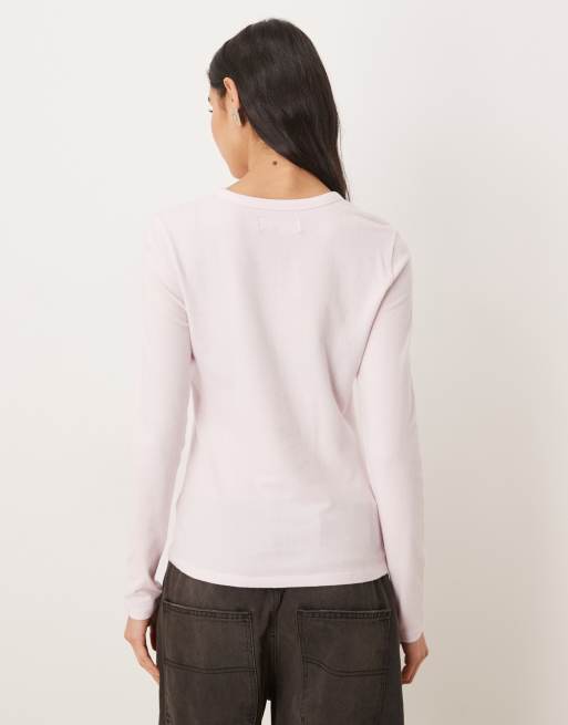 Abercrombie & Fitch - Top à manches longues et col ras de cou - Rose, 3 de 4