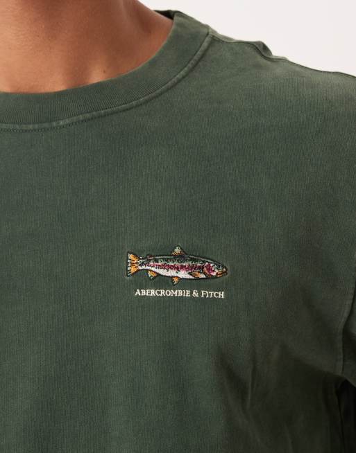 Abercrombie & Fitch - Top à manches longues et imprimé graphique dans le dos - Vert, 4 de 5