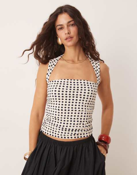 Abercrombie & Fitch - Top a pois con scollo squadrato - view 1