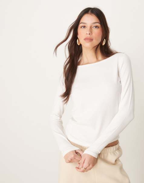 Abercrombie & Fitch - Top basic bianco a maniche lunghe - view 1