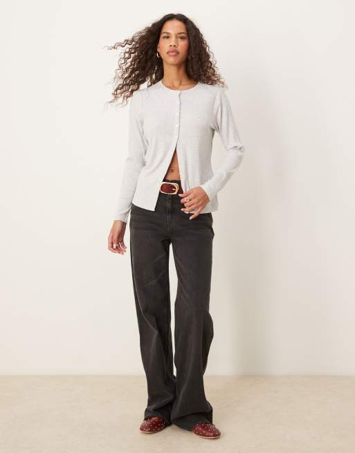 Abercrombie & Fitch - Top boutonné à manches longues - Gris, 2 de 4