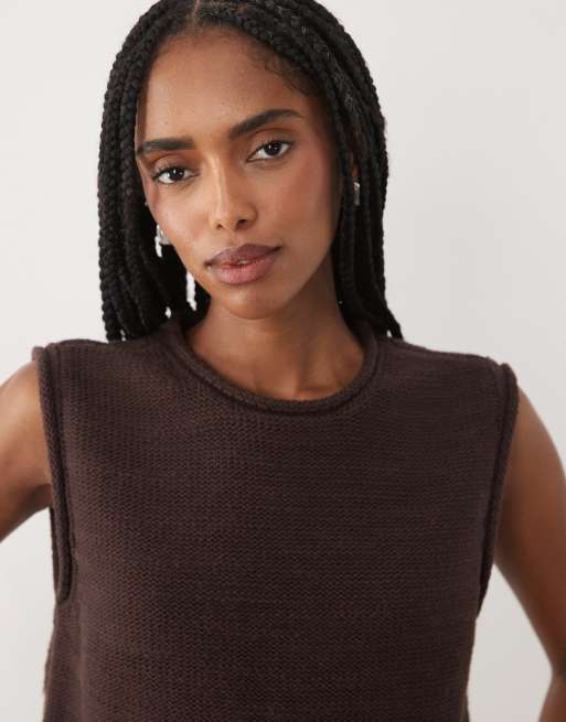 Abercrombie & Fitch - Top en maille pointelle - Marron, 2 de 4