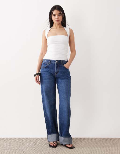 Abercrombie & Fitch - Top froncé à encolure carrée - Blanc, 2 de 4