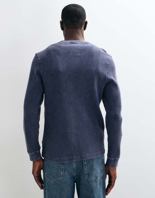 Abercrombie & Fitch top henley gaufré bleu délavé, 2 de 5