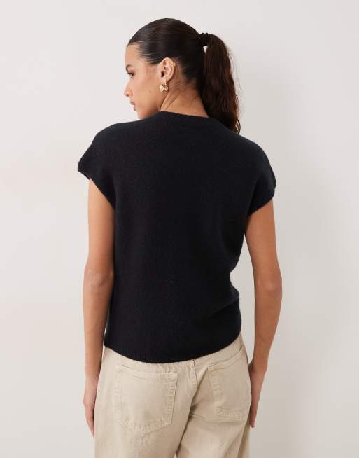Abercrombie & Fitch top in maglia a collo alto nero, 3 di 4