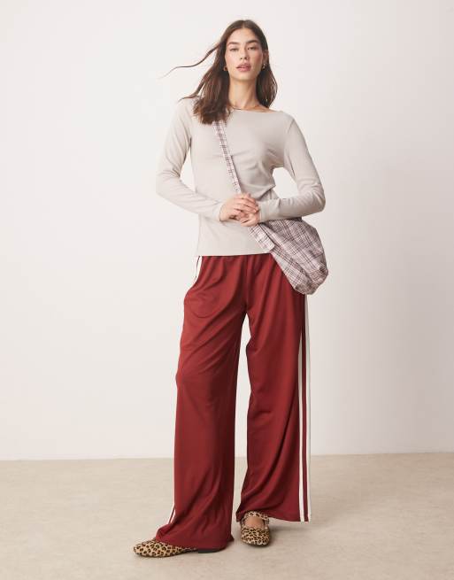Abercrombie & Fitch - Top met rechte hals, lange mouwen en knoopsluiting in lichtbeige