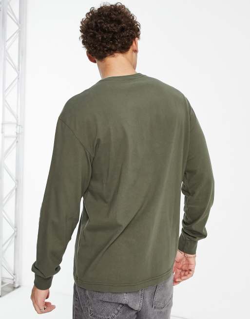 Abercrombie & Fitch - Top oversize à manches longues et col boutonné - Vert, 2 de 4