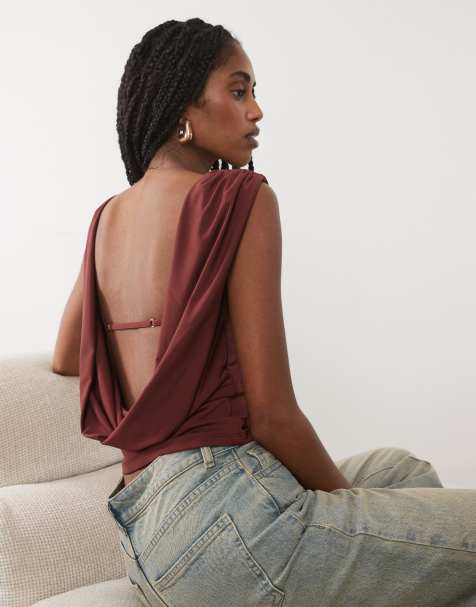 Abercrombie & Fitch - Top près du corps avec dos bénitier - Marron - view 1