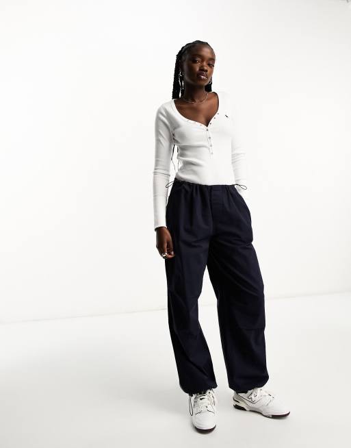 Abercrombie & Fitch - Top serafino a maniche lunghe bianco, 2 di 4