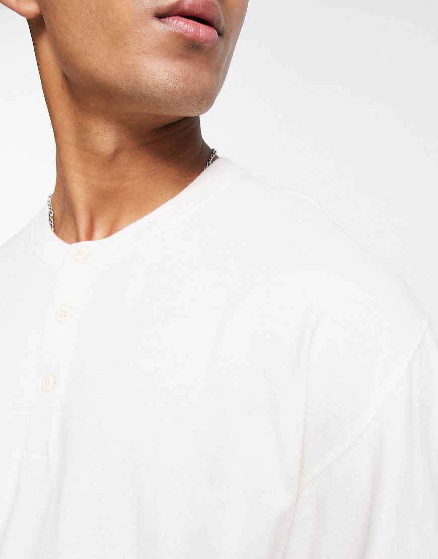 Top serafino bianco a maniche lunghe - Abercrombie&Fitch T-shirt donna  - immagine1
