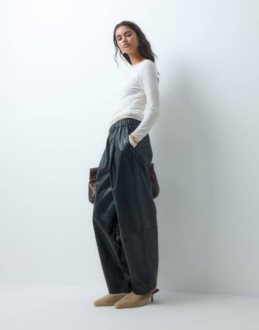 Abercrombie & Fitch top superposé transparent à manches longues crème, 3 de 5