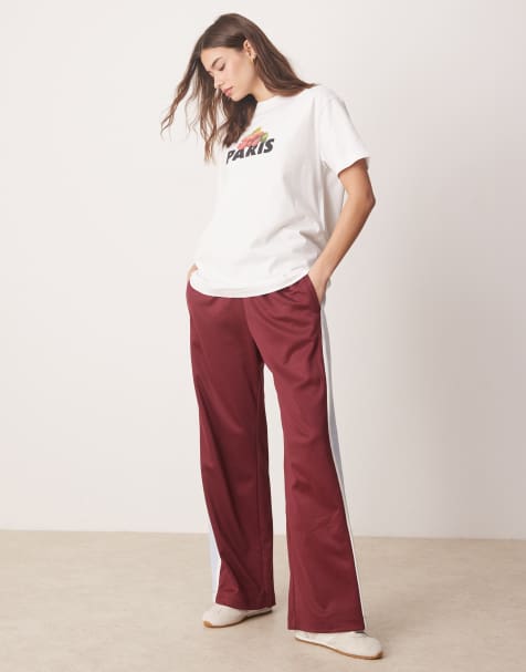Abercrombie & Fitch - Trainingsbroek met halfhoge taille en trekkoord in rood - view 1