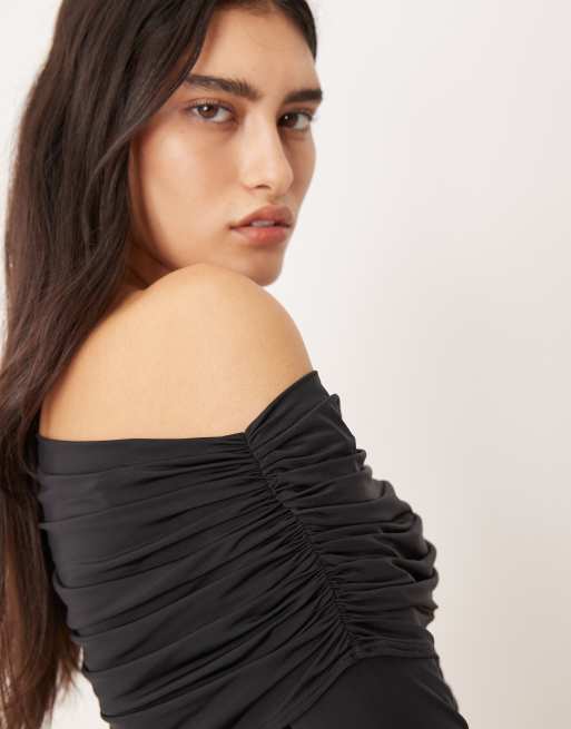 Abercrombie & Fitch – Transparentes Oberteil in Schwarz mit Umschlag, 4 von 4
