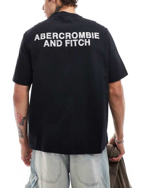 Abercrombie & Fitch - Trapped Pattern - T-shirt oversize avec logo au dos - Noir, 2 de 4