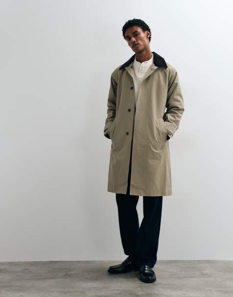 Abercrombie & Fitch trench-coat avec col en velours côtelé beige - view 1