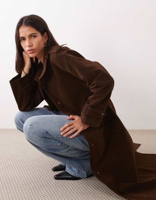 Abercrombie & Fitch trench-coat ceinturé à col cheminée marron, 2 de 4