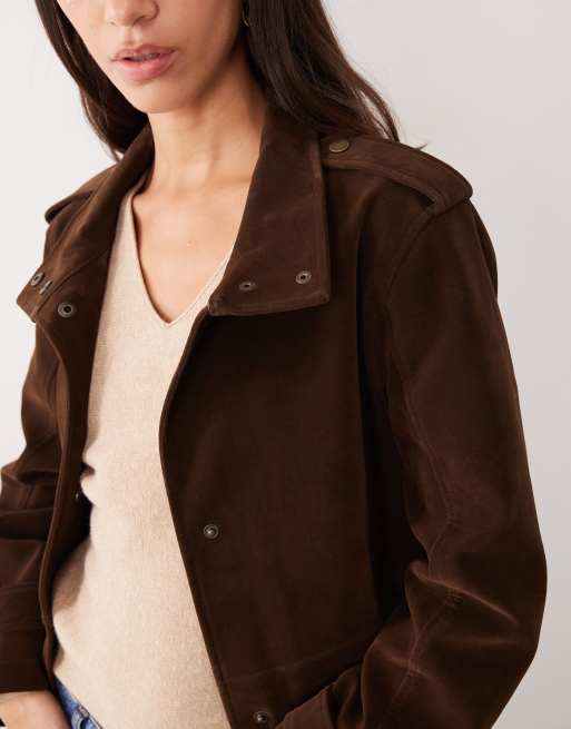 Abercrombie & Fitch trench-coat ceinturé à col cheminée marron, 4 de 4