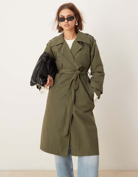 Abercrombie & Fitch trench coat in green - view 1