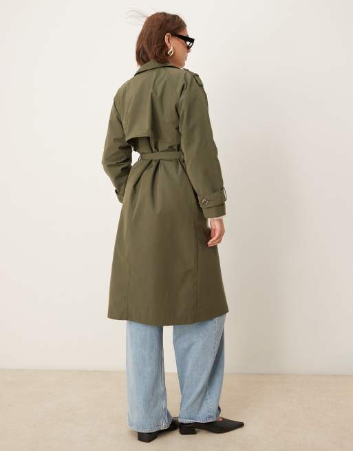 Abercrombie Fitch trench coat in green ASOS