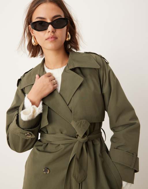 Abercrombie Fitch trench coat in green ASOS