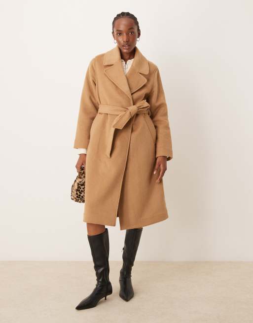 Abercrombie Fitch trench coat with belt in camel ASOS