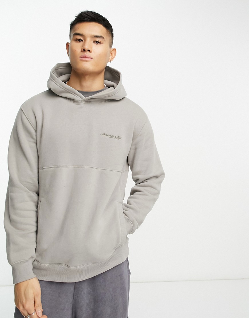 Abercrombie & Fitch trend logo hoodie in beige-Neutral