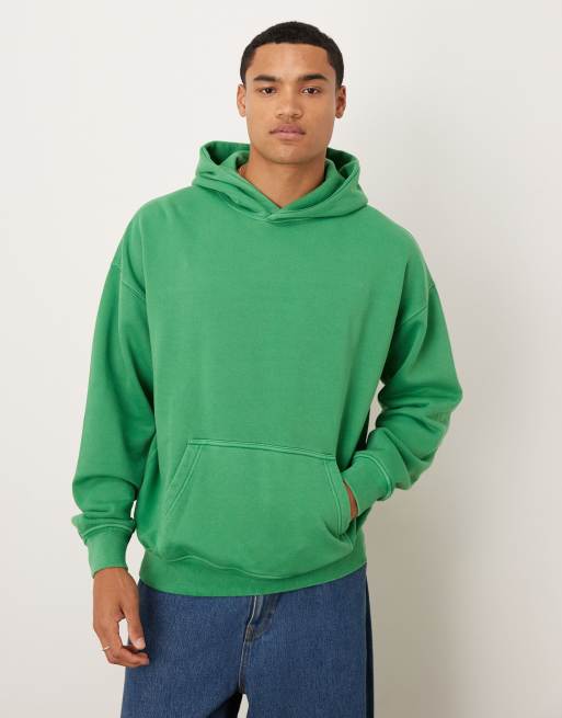 Abercrombie & Fitch – Trend – Zielona bluza z kapturem i przednią kieszenią