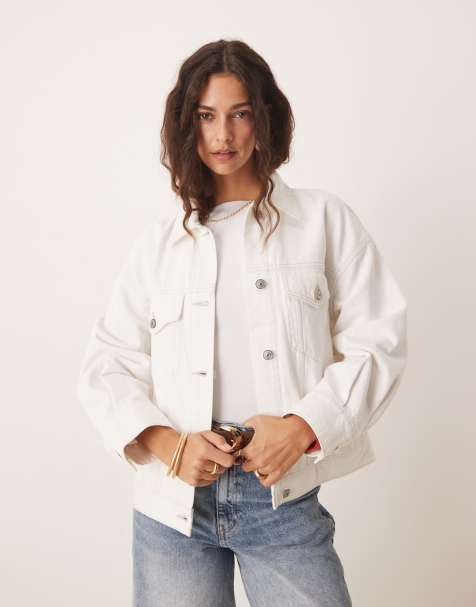 Abercrombie & Fitch – Trucker-Jeansjacke in Weiß - view 1