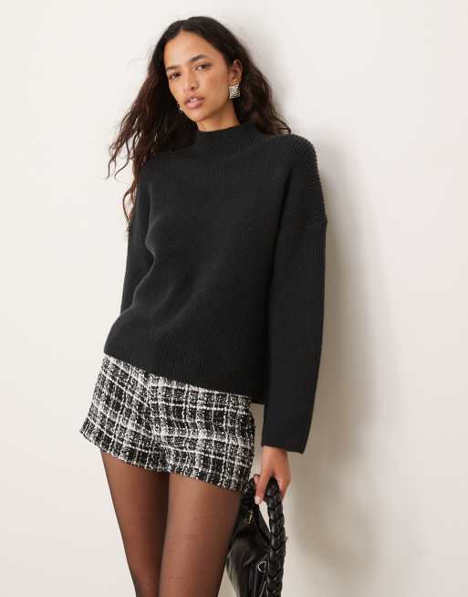 Abercrombie & Fitch turtleneck knit sweater in black