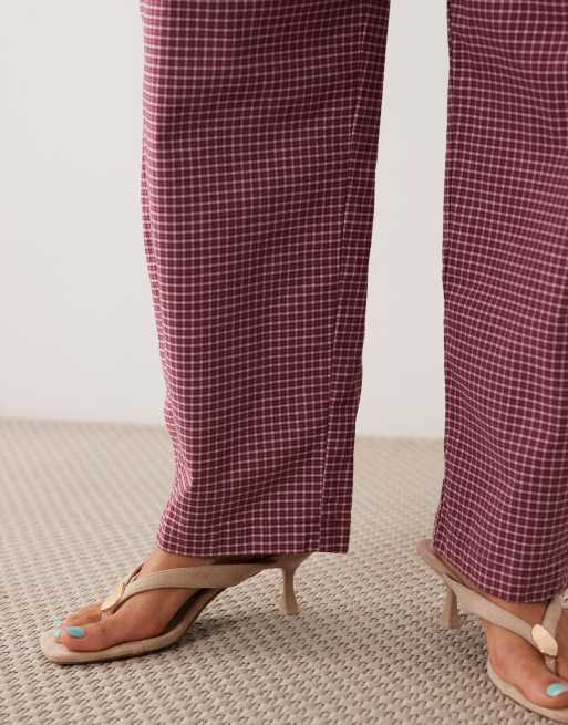 Abercrombie & Fitch Twill-Hose mit Barrel-Fit in Pink-Gingham, 4 von 5