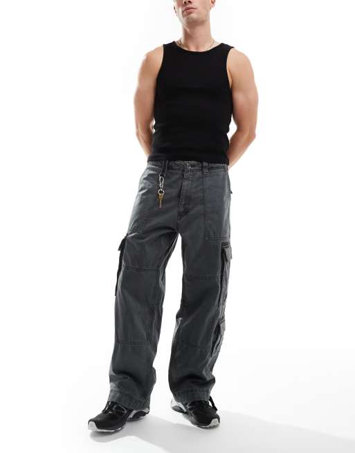 Abercrombie & Fitch ultra baggy twill utility cargo pants in