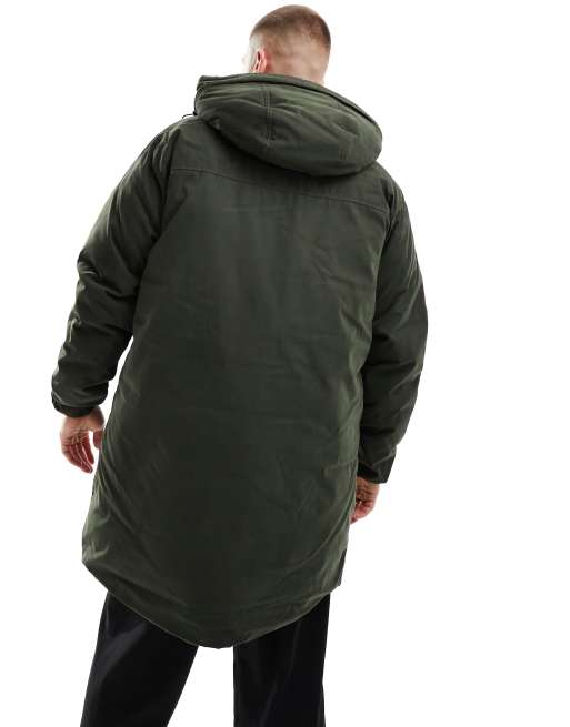 Abercrombie & Fitch ultra hooded parka coat in olive green