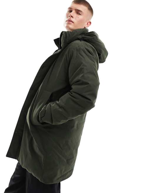 Abercrombie Fitch ultra hooded parka coat in olive green