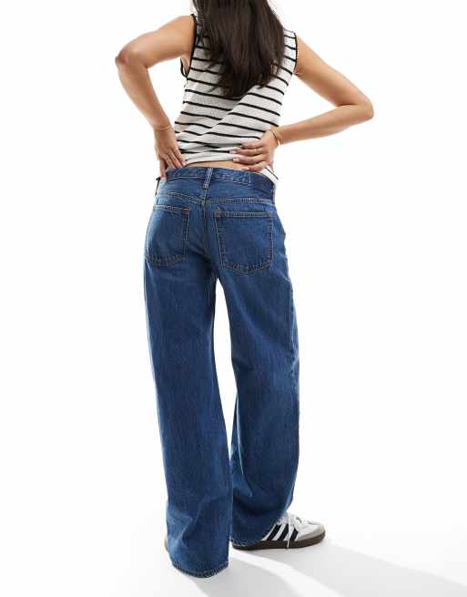 Abercrombie Fitch ultra loose low rise jean in mid blue ASOS