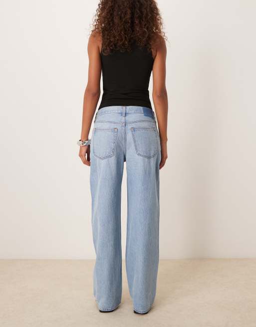 Abercrombie & Fitch ultra loose low rise jeans in light blue, 2 of 5