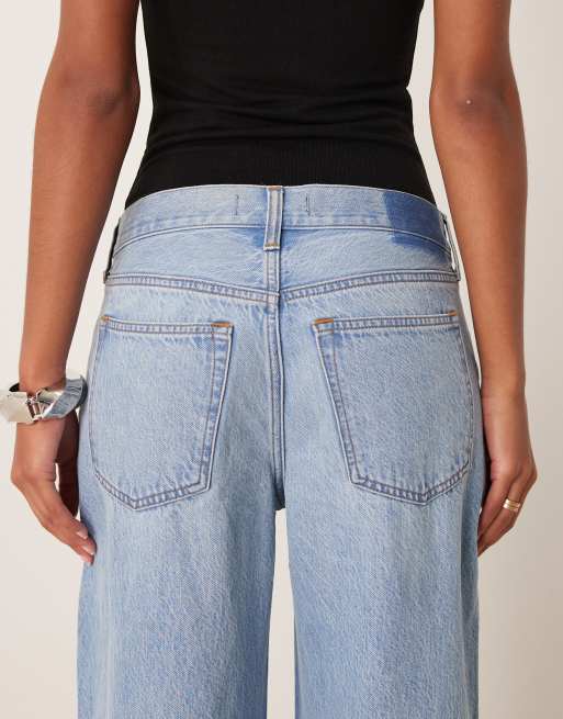 Abercrombie & Fitch ultra loose low rise jeans in light blue, 4 of 5