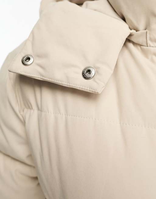 Abercrombie & Fitch ultra mini puffer jacket with hood in greige, 4 of 4