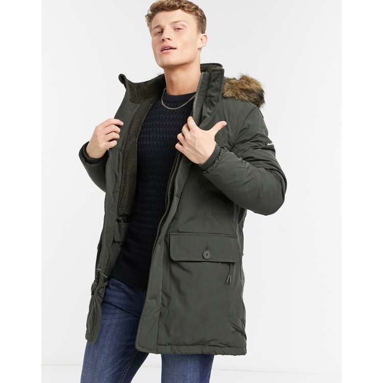 Abercrombie & Fitch ultra parka with hood in olive green