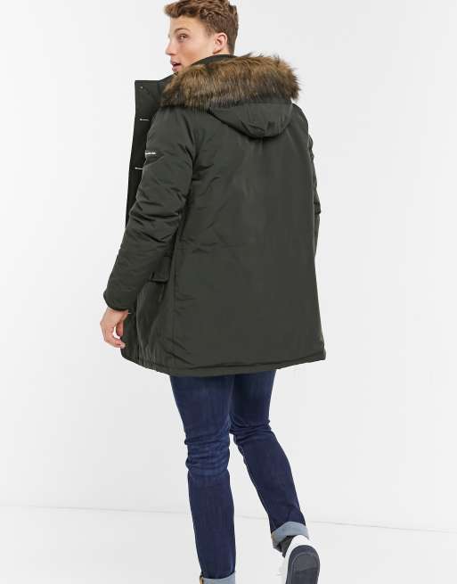 Abercrombie & Fitch ultra parka with hood in olive green